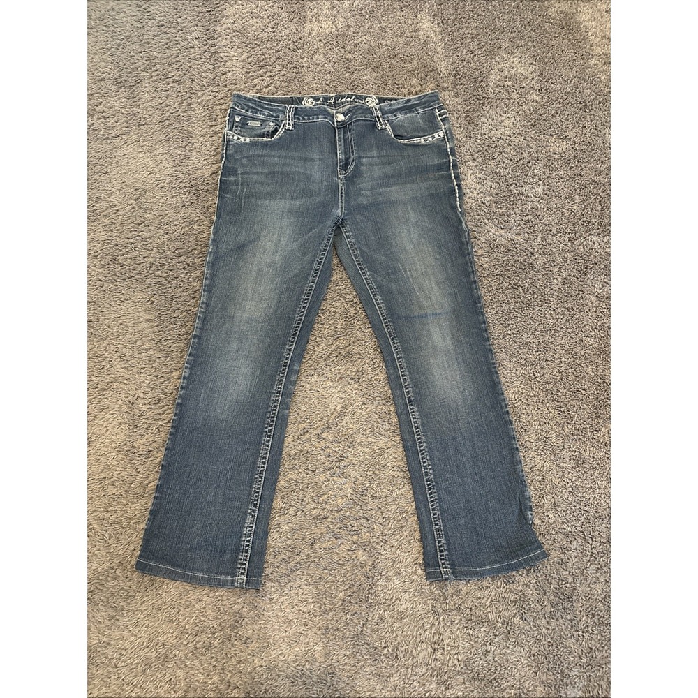 LA Idol Jeans Size 17 Womens Bling Embellish Y2K 2000 Rocker Rockabilly